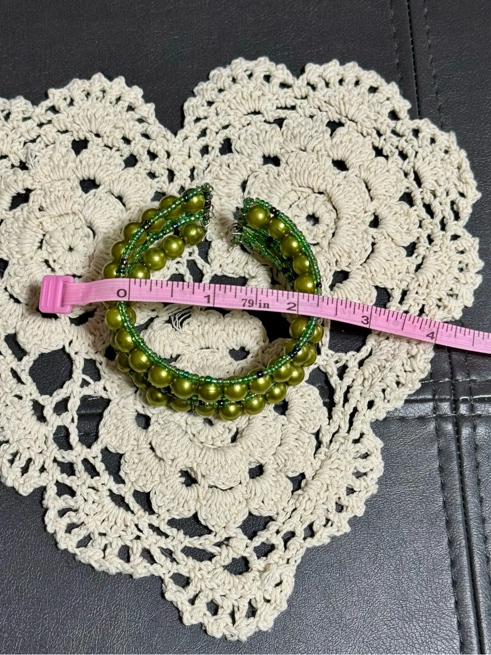 Handmade Green Beaded Wrap Bracelet